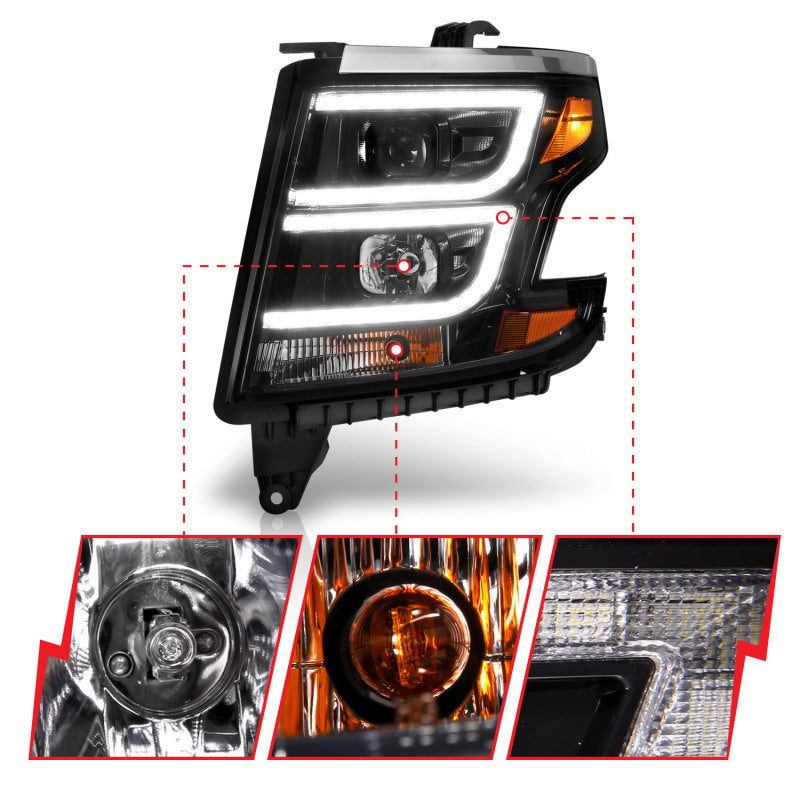 ANZO 2015-2020 Chevrolet Suburban LED Projector Headlights