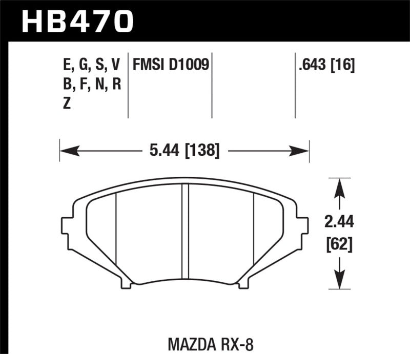 Hawk Performance HB470N.643 HP Plus Crossover Street/Motorsport Brake Pads