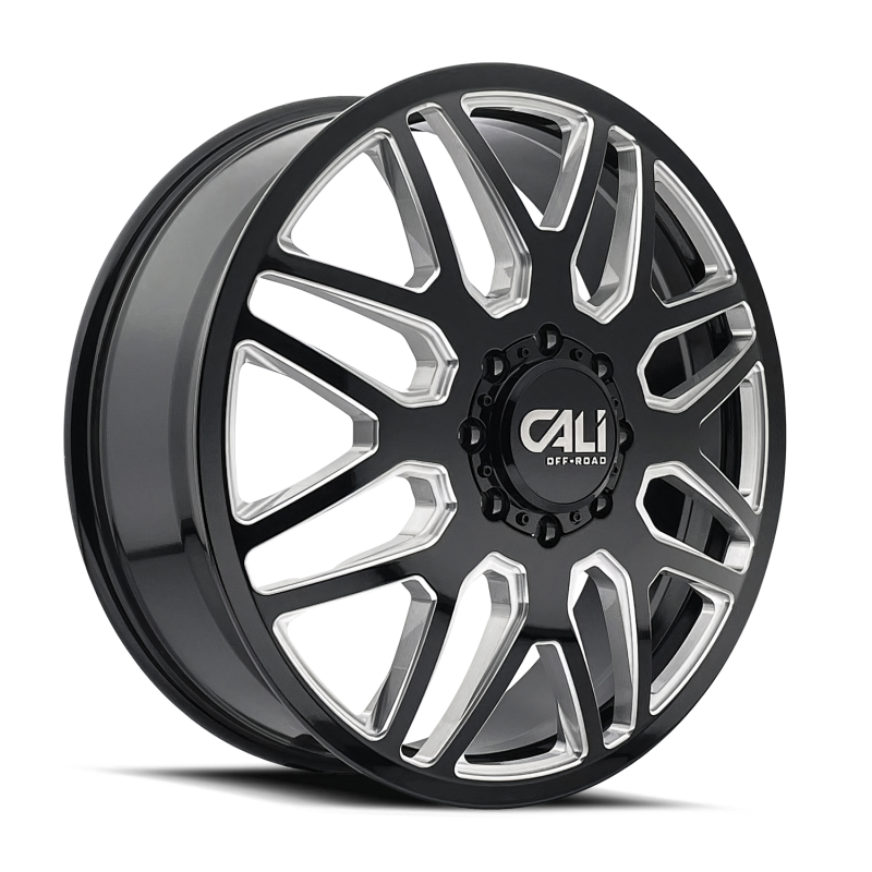 Cali Off-Road Invader Dually Rear 22x8.25 8x165.1 -192mm Gloss Black Milled Wheel 9115D-22881BMR192