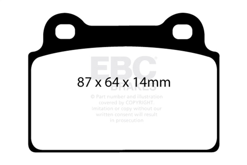 EBC 08-16 Mitsubishi Lancer Evo 10 2.0 Turbo (1 piece rotor) Redstuff Rear Brake Pads DP31985C