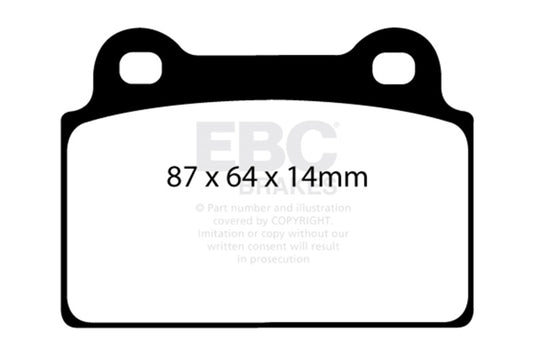 EBC 08-16 Mitsubishi Lancer Evo 10 2.0 Turbo (1 piece rotor) Redstuff Rear Brake Pads DP31985C