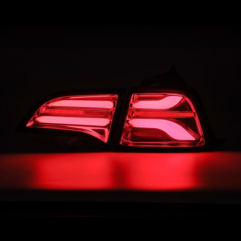 AlphaRex 601020 17-22 Tesla Model 3 PRO-Series LED Tail Lights Red Smoke w/Sequential Signal