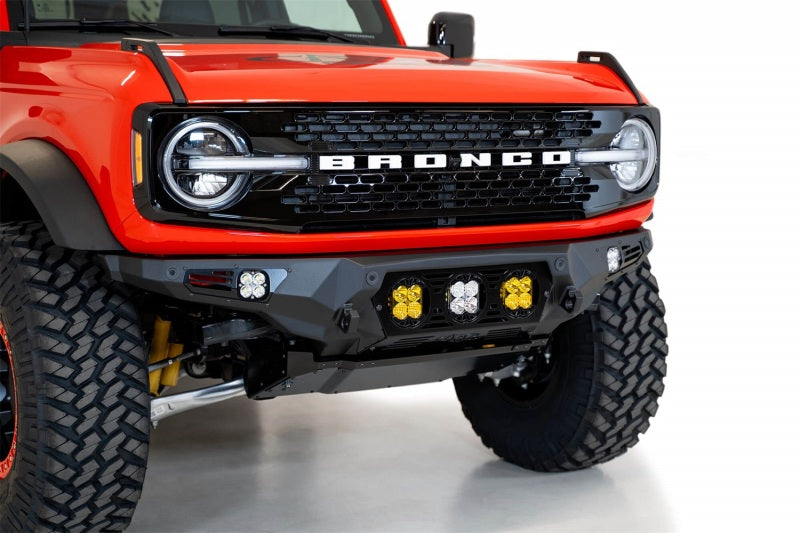 Addictive Desert Designs for 21-22 Ford Bronco Bomber Front Bumper (w/ 3 Baja Designs LP4 Mounts)