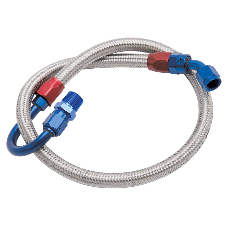 Edelbrock 8125 Fuel Line Braided Stainless for SBF ( Use with 8134 )