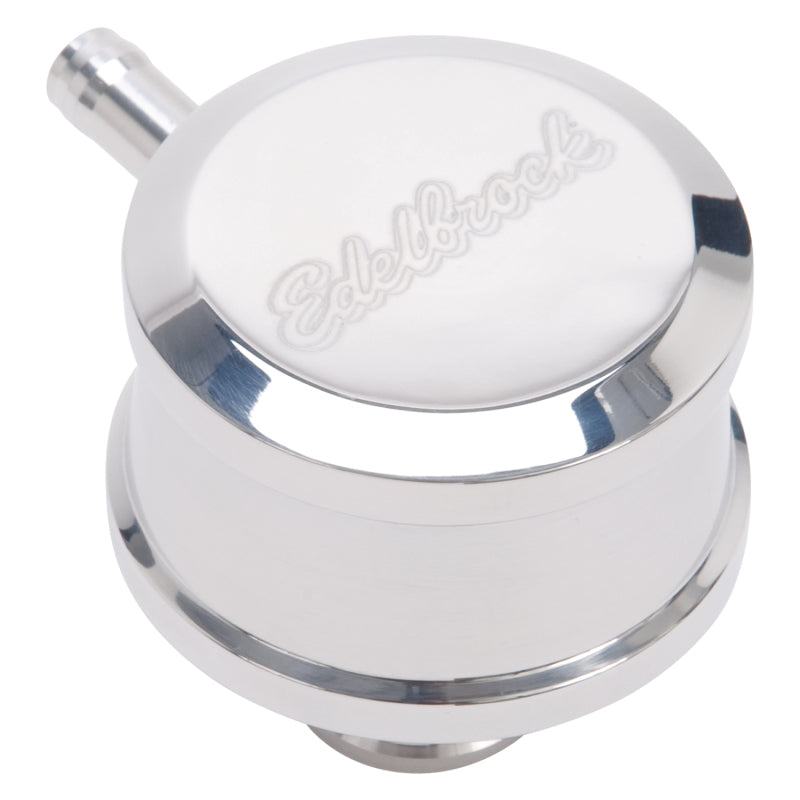 Edelbrock 4407 PCV for Valve Cover Aluminum Round Push In with 90-Degree Port Breather Look