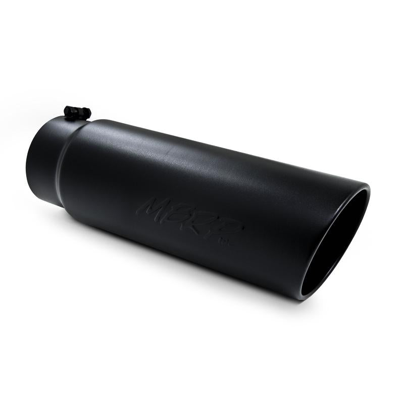 MBRP T5125BLK Black Finish 5in Inlet 18in Length 6in Outer Diameter Angled Rolle...