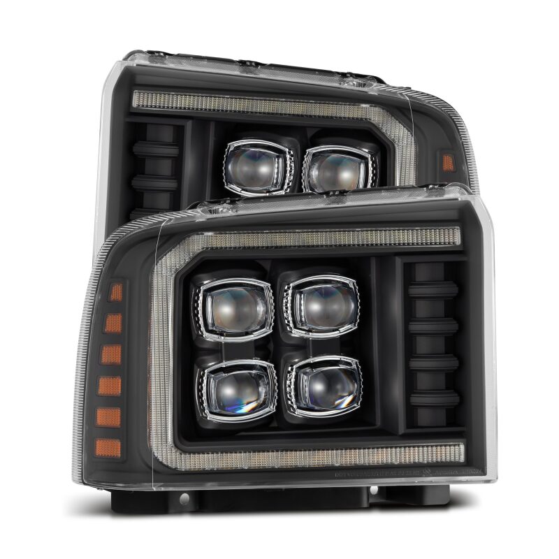 AlphaRex 880319 05-07 Ford F250/350/450/550 Super Duty NOVA LED Projector Headlights Black w/Activation Light & Sequential Signal + Switchback DRL
