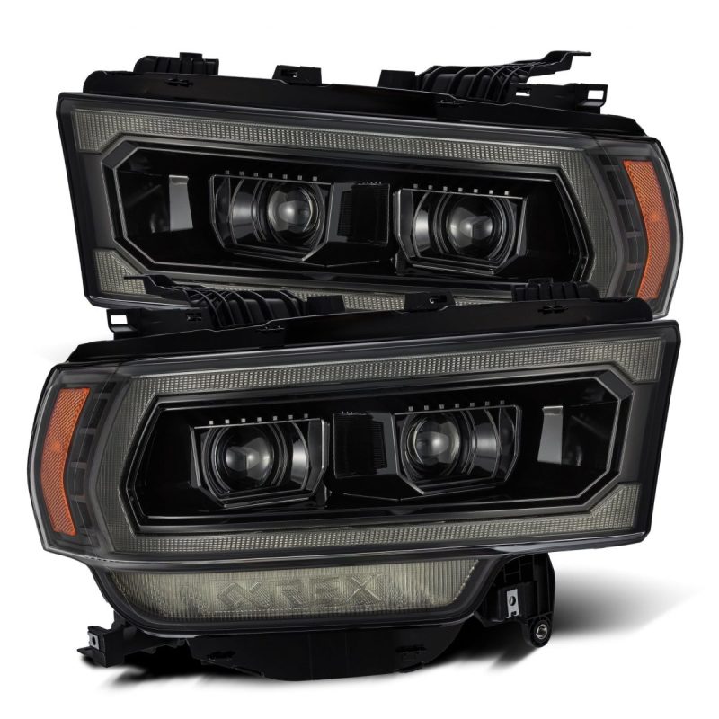 AlphaRex 880546 19-21 Ram 2500 PRO-Series Projector Headlights Plank Style Alpha Black w/Activation Light