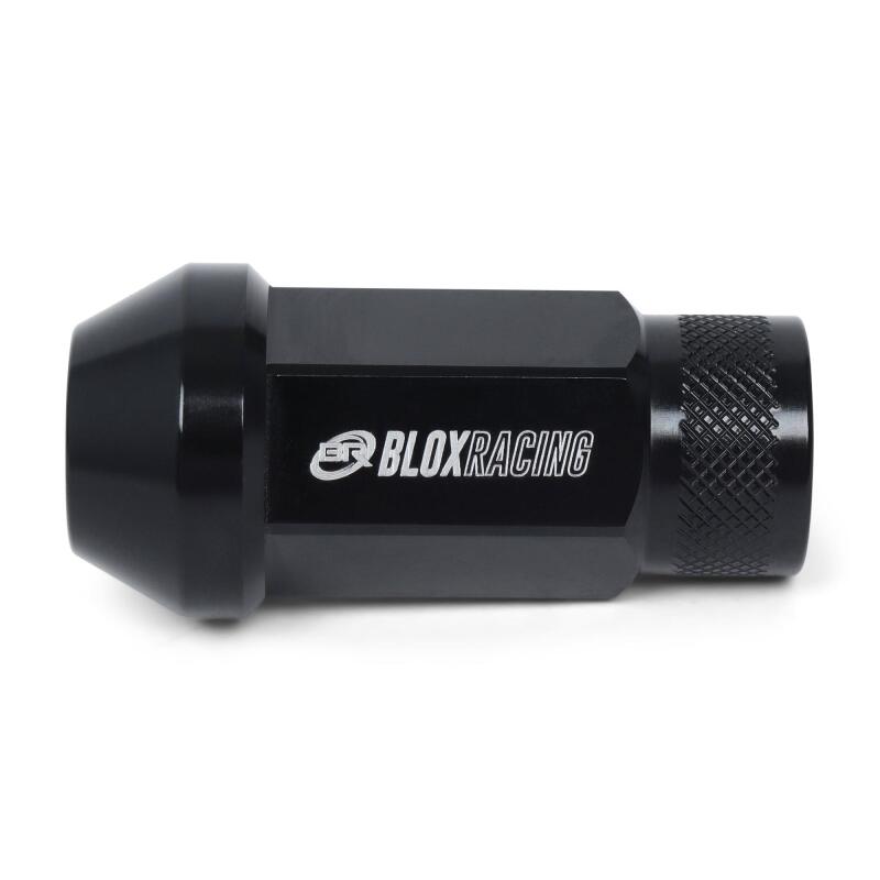 BLOX Racing Street Series Forged Lug Nuts - Black 12 x 1.25mm - Set of 20 (New Design) BXAC-00107-SSBK