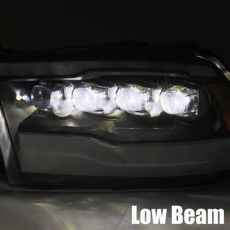 AlphaRex 880541 09-18 Dodge Ram 1500 HD NOVA LED Projector Headlights Plank Style Design Alpha Black w/DRL