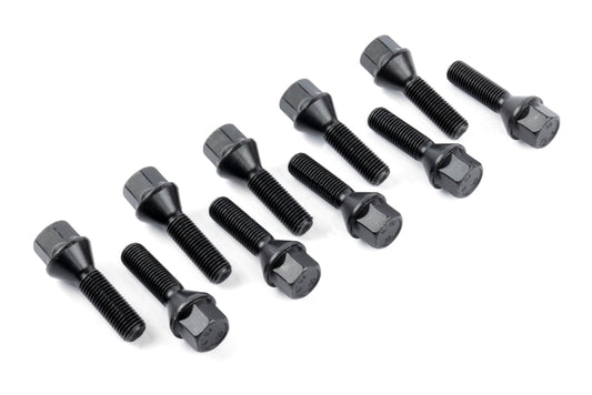 Dinan Lug Bolts - Cone Seat - M12x1.5 - 50mm - Black (Set of 10)
