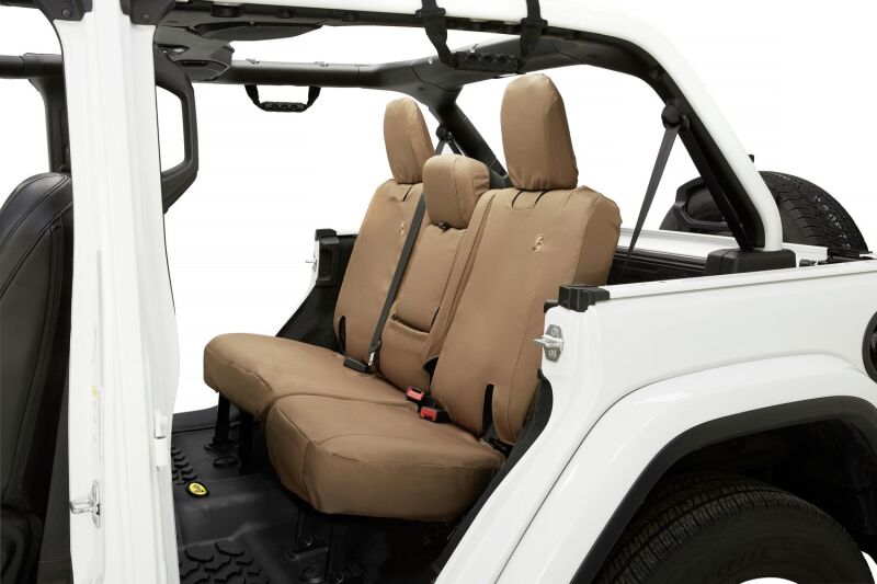 Bestop 18-23 Jeep Wrangler JL 4-Door Exc. 4Xe Rear W/ Fold Down Arm Rest Seat Covers (Tan)