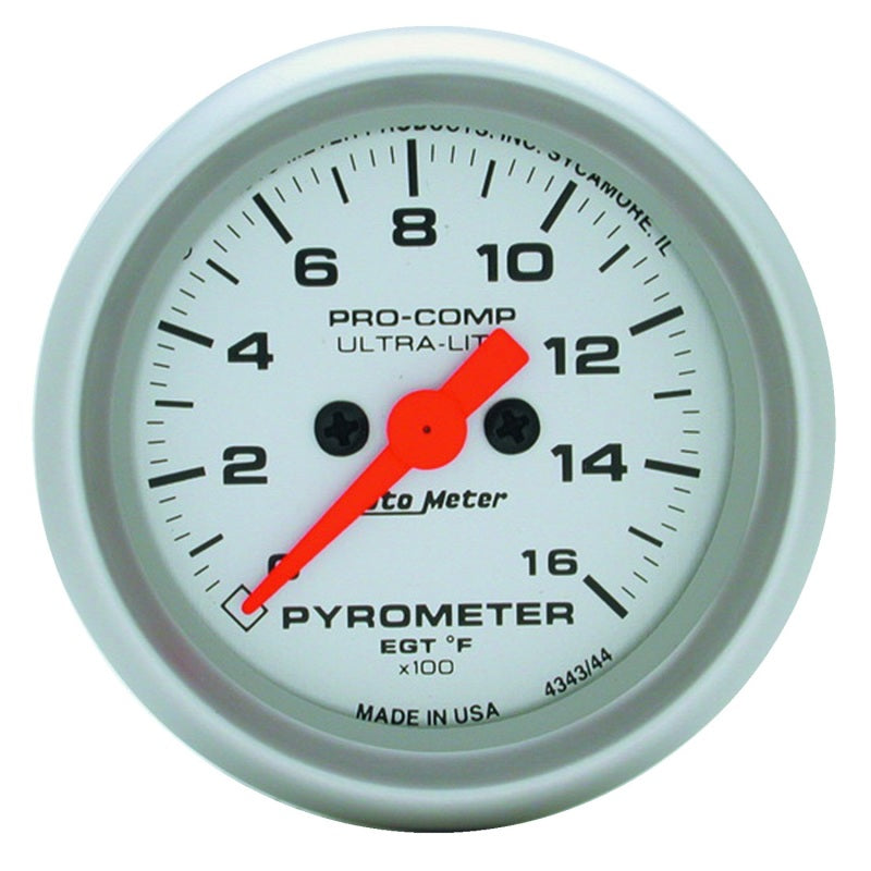 AutoMeter 4344 Ultra-Lite 52mm 0-1600 Degrees F Electronic EGT Kit