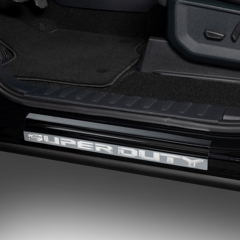 Putco for 2017-2020 Ford Super Duty Reg/Super Cab with SUPERDUTY Etching (2pcs) Black Platinum Door Sills