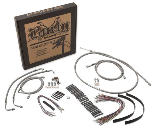 Burly Brand B30-1297 Control Kit 15 in Bagger/16 in Louie B Stainless for 2000-2006 Harley-Davidson Touring
