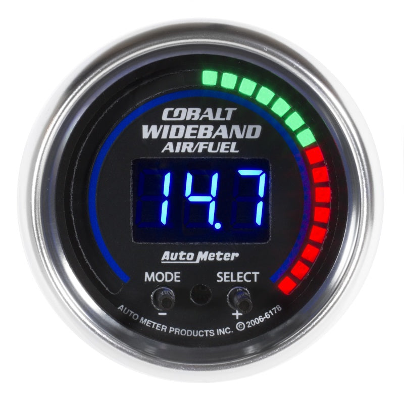 AutoMeter 6197 Cobalt 52mm Pro Plus Digital Air/Fuel Ratio Gauge with Peak & Warn