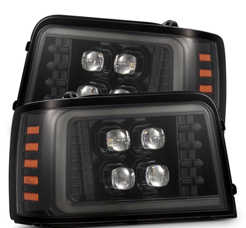 AlphaRex 880269 92-96 Ford F-Series/Bronco NOVA-Series LED Projector Headlight Alpha-Black w/Activation Light Sequential Signal & Switchback DRL