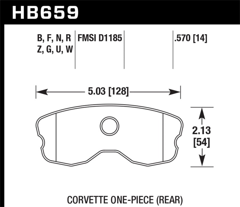 Hawk Performance HB659N.570 HP Plus Brake Pad for Chevy Corvette GS/Z06