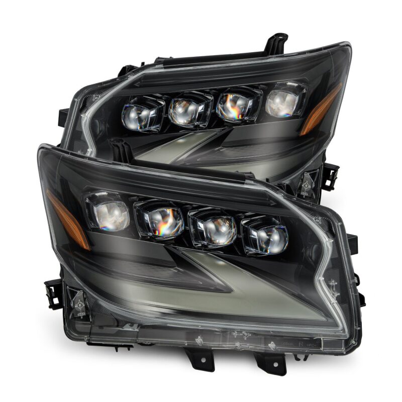 AlphaRex 880301 14-19 Lexus GX460 (Non-AFS) NOVA LED Projector Headlights Alpha Black w/Activation Light/Sequential Signal