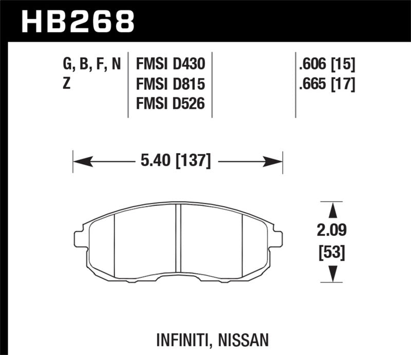 Hawk Performance HB268F.665 HPS Performance Street Brake Pads
