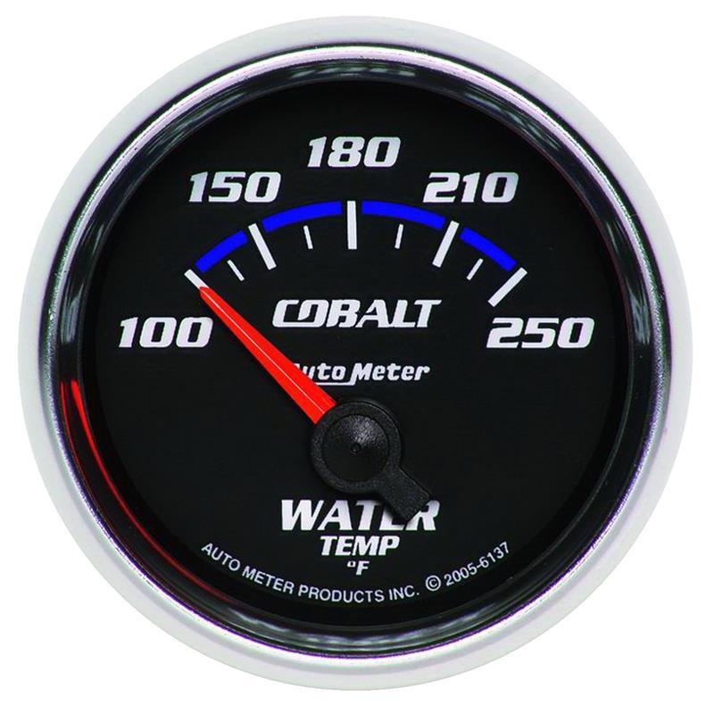 AutoMeter 6137 Cobalt 52.4mm 100-250 Degrees F Short Sweep Electric Water Temperature Gauge