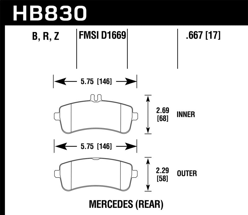 Hawk Performance HB830Z.667 Performance Ceramic Street Brake Pads