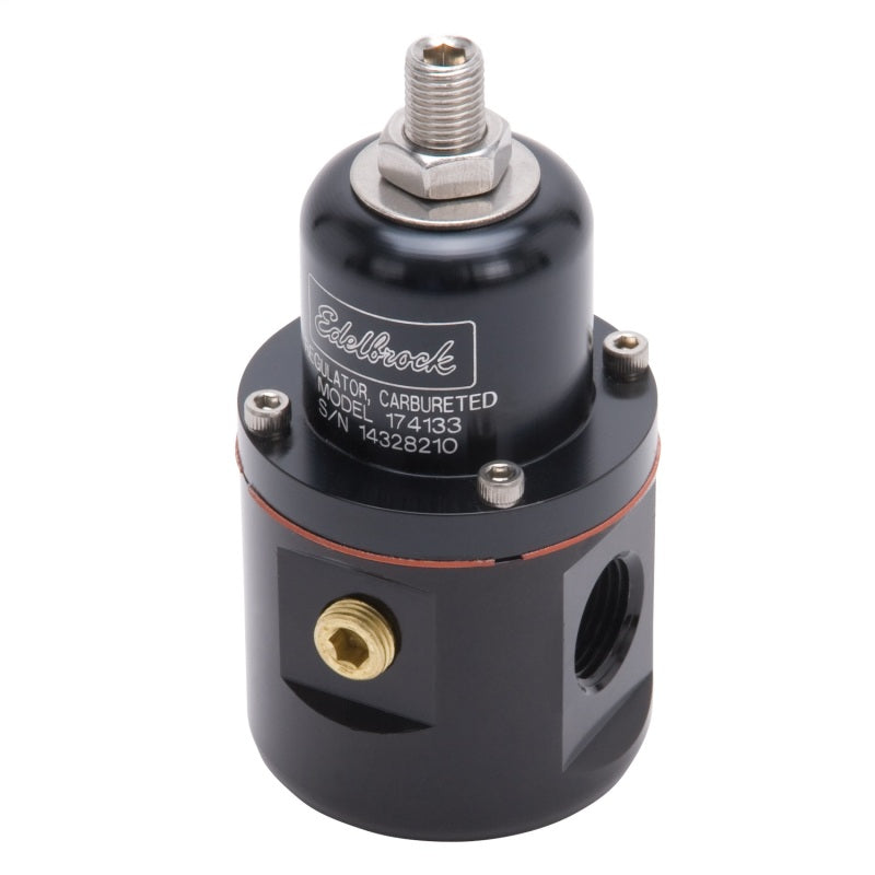Edelbrock 174133 Fuel Pressure Regulator Carbureted 160 GPH 5-10 PSI 3/8 in In/Out 3/8 in Return
