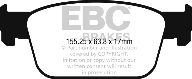 EBC 17+ Audi A4 2.0L Turbo (B9) Ultimax Front Brake Pads UD1953