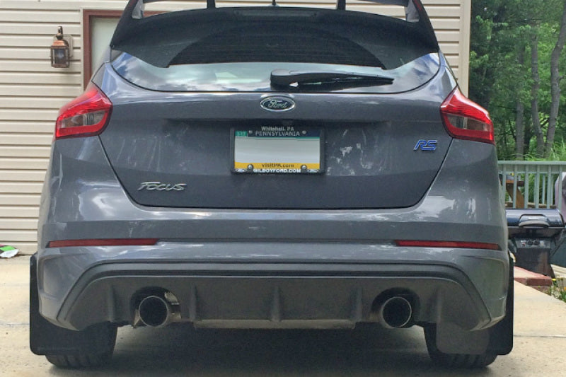 Rally Armor UR Mud Flaps - 2013-2018 Ford Focus - Black/Blue Logo - #MF27-UR-BLK/NB