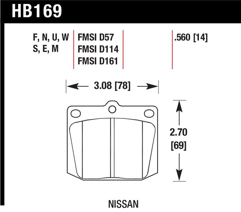 Hawk Performance HB169M.560 Black Motorsport Brake Pads