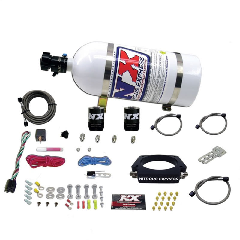 Nitrous Express 90mm Nitrous Plate Kit (50-400HP) w/10lb Bottle for GM LS