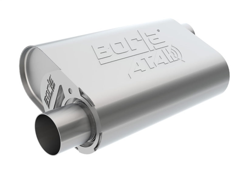 Borla 400823 CrateMuffler SBC 283 / 327 / 350 2.5 inch Offset/Center 14in x 4.35in x 9in Oval Muffler - #400823