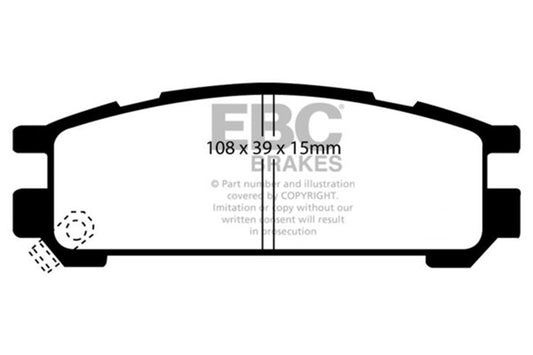 EBC 93-96 Subaru Impreza 1.8 Greenstuff Rear Brake Pads DP2821