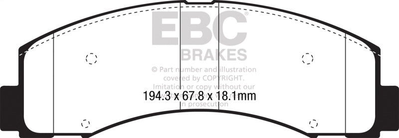 EBC 2018+ Ford F-150 2.7L Twin Turbo (2WD) Yellowstuff Front Brake Pads DP43088R