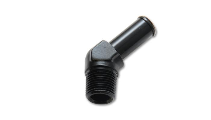 Vibrant 1/4 NPT to 3/8in Barb Straight Fitting 90 Deg Adapter - Aluminum