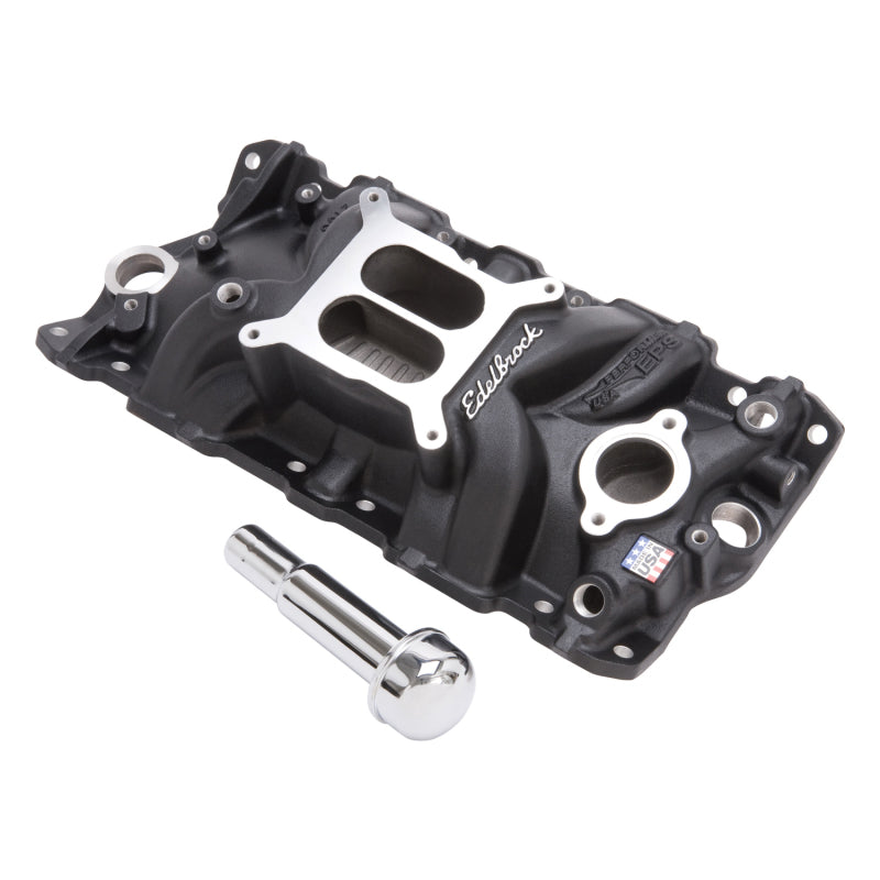 Edelbrock 27033 Intake Manifold Performer EPS SBC with Oil Fill Tube and Breather Black