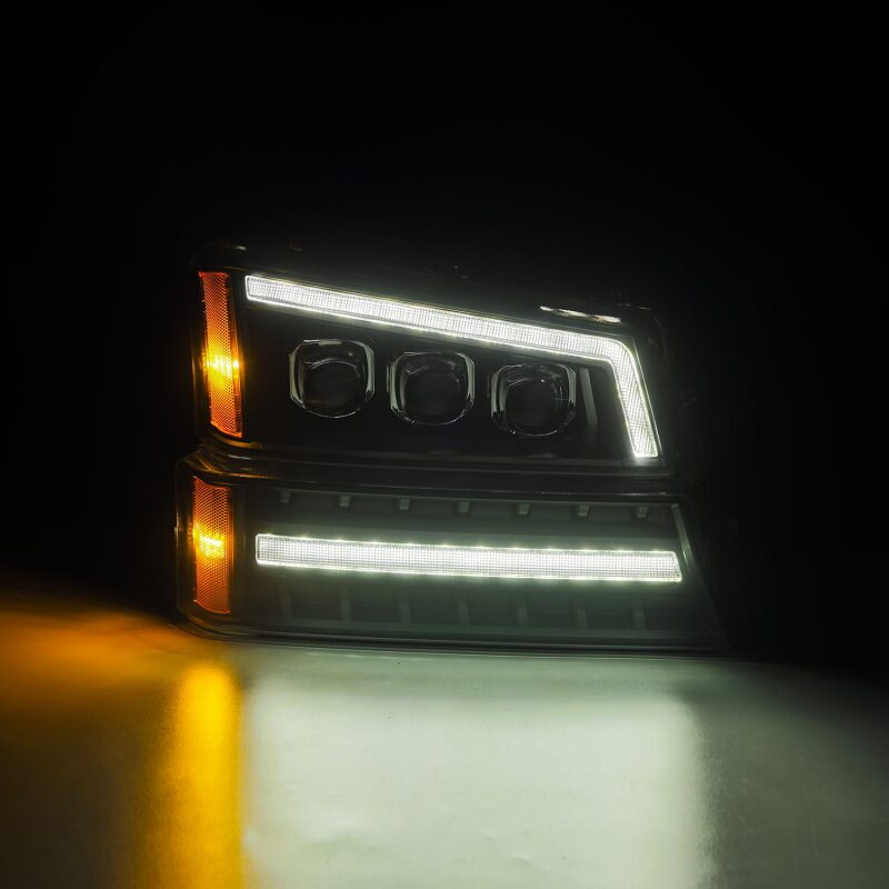 AlphaRex 880256 03-06 Chevrolet Silverado 1500/2500 HD/3500 HD/Avalanche Black NOVA LED Projector Headlights