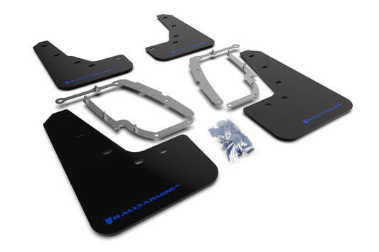 Rally Armor UR Mud Flaps - 2017-2023 Tesla 3 - Black/Blue Logo - #MF62-UR-BLK/BL