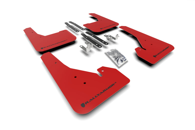 Rally Armor UR Mud Flaps - 2019-2026 Toyota Corolla - Red/Black Logo - #MF67-UR-RD/BLK
