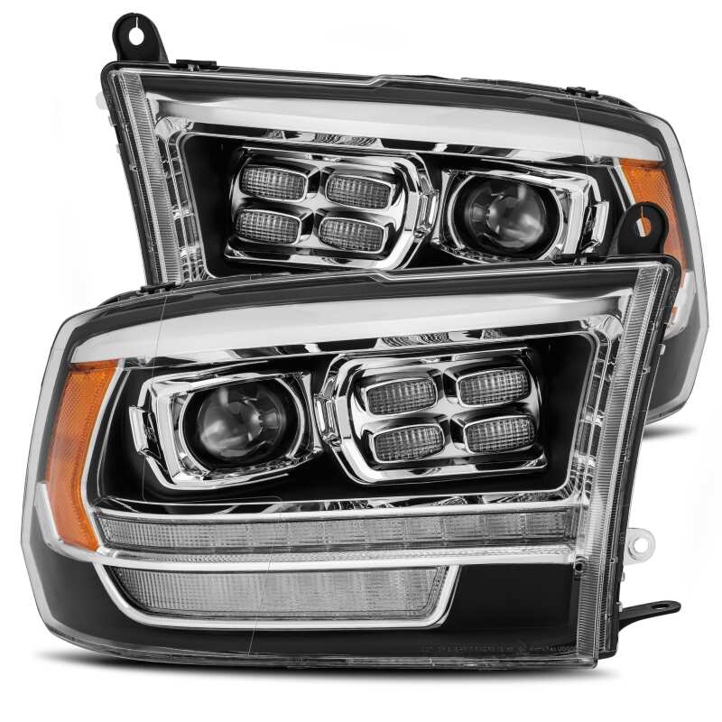 AlphaRex 880526 09-18 Dodge Ram 2500 LUXX LED Projector Headlights Plank Style Black w/Activation Light/DRL