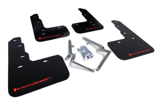 Rally Armor UR Mud Flaps - 2017-2021 Honda Civic - Black/Red Logo - #MF47-UR-BLK/RD