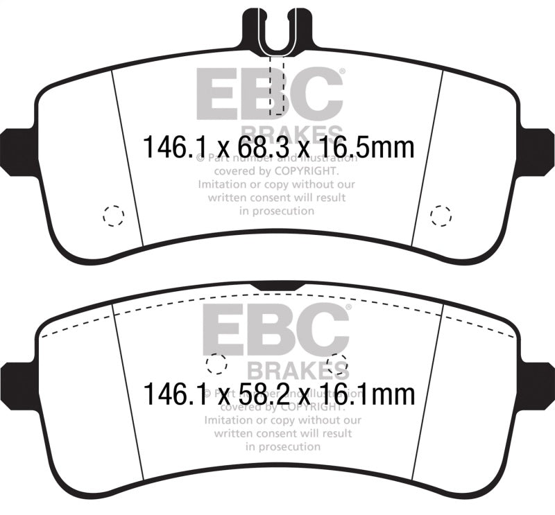 EBC 2015+ Mercedes-Benz C63 S AMG (W205) 4.0L Twin Turbo Redstuff Rear Brake Pads DP32350C