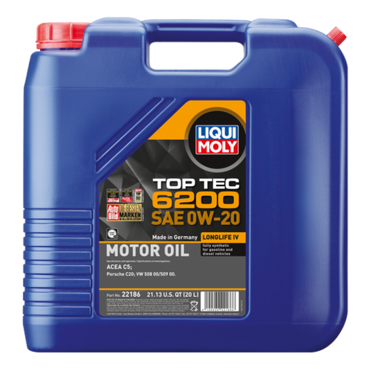 LIQUI MOLY 20L Top Tec 6200 Motor Oil SAE 0W-20 (22186)