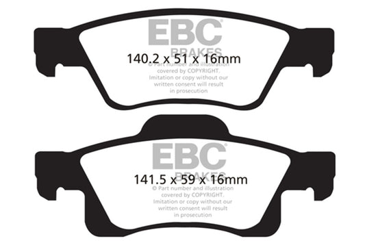 EBC 11+ Dodge Durango 3.6 Extra Duty Rear Brake Pads ED91872
