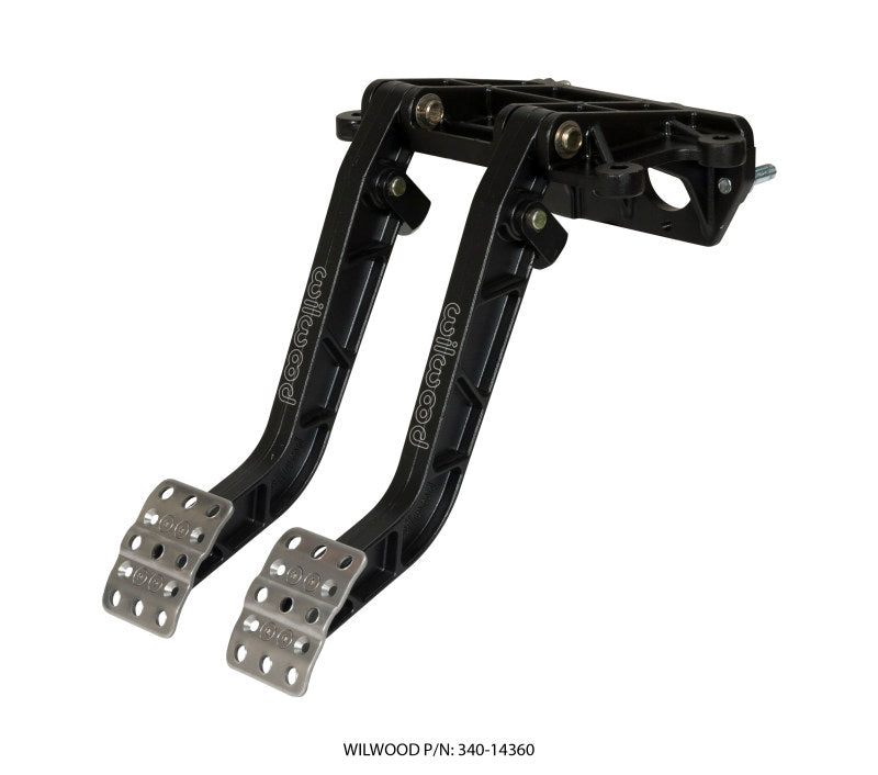 Wilwood Adjustable-Tandem Dual Pedal - Brake / Clutch - Fwd. Swing Mount - 6.25:1 - Black E-Coat - #340-14360