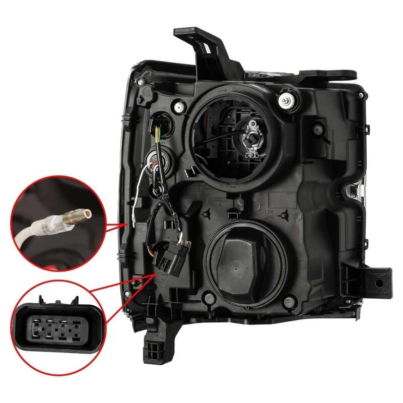 AlphaRex 880226 15-19 Chevrolet 2500 HD PRO-Series Projector Headlights Plank Jet Black w/Activation Light/Sequential Signal/DRL
