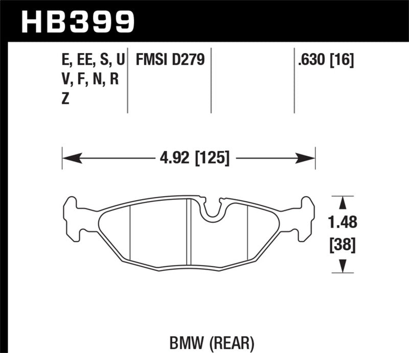 Hawk Performance HB399U.630 DTC-70 Motorsport Brake Pads
