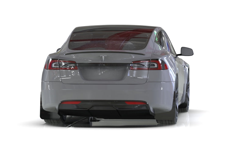 Rally Armor UR Mud Flaps - 2021-2026 Tesla S - Black/Red Logo - #MF101-UR-BLK-RD