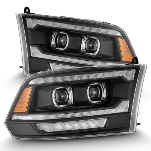 AlphaRex 880561 09-18 Ram 1500/2500 PRO-Series Projector Headlights Black w/Sequential Signal and Top/Middle DRL
