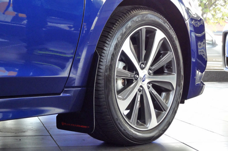 Rally Armor UR Mud Flaps - 2015-2019 Subaru Legacy - Black/Red Logo - #MF34-UR-BLK/RD
